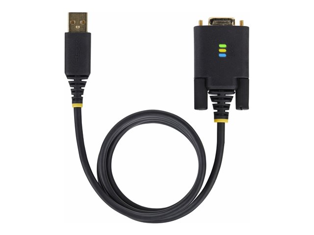 StarTech.com 3ft (1m) USB to Null Modem Serial Adapter Cable, Interchangeable DB9 Screws/Nuts, COM Retention, USB-A to RS232, FTDI, Level-4 ESD Protection, Windows/macOS/ChromeOS/Linux - Rugged TPE Construction (1P3FFCNB-USB-SERIAL) - USB / serial ca