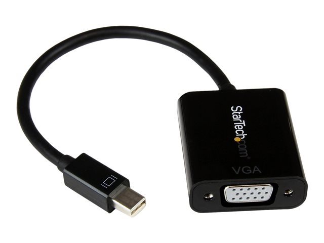 StarTech.com Mini DisplayPort to VGA Adapter - DisplayPort 1.2 - 1080p - Thunderbolt to VGA Monitor Adapter - Mini DP to VGA (MDP2VGA2) - Adapter - Mini DisplayPort (M) to HD-15 (VGA) (F) - Displayport 1.2/Thunderbolt - 22 cm - active, 1920 x 1200 (WUXGA) support - black
