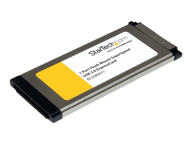 StarTech.com 1 Port Flush Mount ExpressCard SuperSpeed USB 3.0 Card Adapter with UASP Support - ExpressCard USB 3.0 Adapter (ECUSB3S11) - USB adapter - ExpressCard - USB 3.0 - for P/N: ST3300G3UA, ST3300GU3B, ST4300U3C1, ST4300U3C1B, ST7300U3M, ST7300USB3B, USB3S2SAT3CB