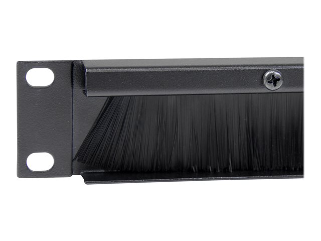 StarTech.com 1U High-density Brush Strip Cable Management Panel - Sturdy Steel Horizontal Data Centre Cable Management Panel (CMBRUSH1U) - Rack cable management panel - black - 1U - 19\" - for P/N: RACK-18U-20-WALL-OA, RACK-21U-20-WALL-OA, RACK-24U-20-WALL-OA, RK12OD2, RK3236BKF