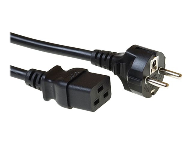POWERCORD CEE7/7-C19 BK 0.50M. 1 stk