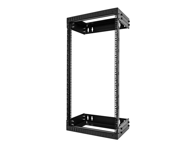 StarTech.com 21U 19\" Wall Mount Network Rack, Adjustable Depth 12-20\" 2 Post Open Frame Server Room Rack for AV/Data/ IT Communication/Computer Equipment/Switch with Cage Nuts & Screws - 21U Adjustable Rack - Rack open frame - 2-post - wall mountable - black - 21U - 19\"