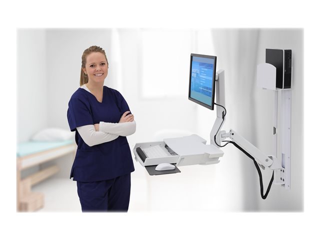 Ergotron StyleView - Mounting kit (CPU holder, keyboard tray, monitor mount) - for LCD display / PC equipment - medium CPU holder - aluminium, high-grade plastic - white - screen size: up to 24\"