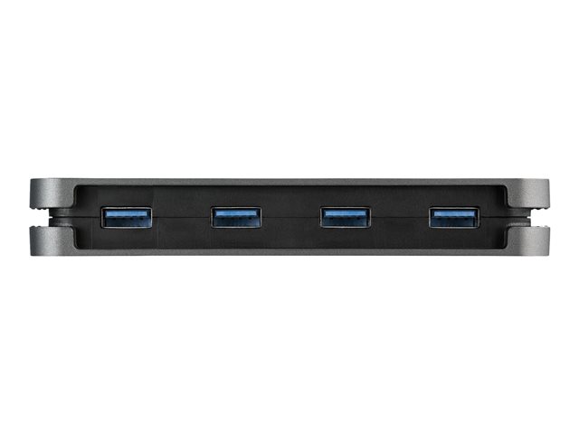 StarTech.com 4 Port USB 3.0 Hub, 4x USB-A, 5Gbps Laptop/Desktop USB Type-A Hub, USB Bus Powered, 11\" Long Cable with Cable Management (HB30AM4AB) - Hub - 4 x USB 3.2 Gen 1 - desktop