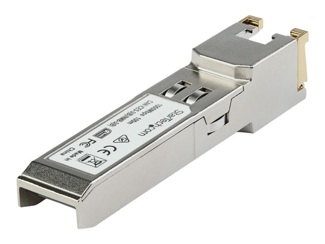 StarTech.com Cisco GLC-TE Compatible Module, 1000BASE-T Copper Industrial Gigabit Ethernet Transceiver, SFP to RJ45 Cat6/Cat5e 100m Extended Temp, Cisco Firepower, IE 2000, C9500, C2960 - Lifetime Warranty (GLCTEST) - SFP (mini-GBIC) transceiver module (equivalent to: Cisco GLC-TE) - 1GbE - 1000Base-T - RJ-45 - up to 100 m