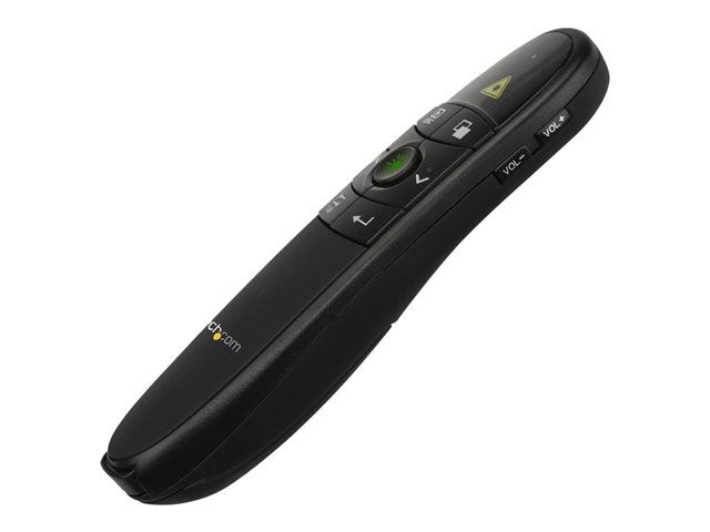 StarTech.com Wireless Presentation Remote with Green Laser Pointer - 90 ft. (27 m) - USB Presentation Clicker for Mac and Windows (PRESREMOTEG) - Presentation remote control - RF - black