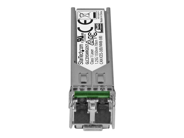 StarTech.com Cisco GLC-ZX-SM-RGD Compatible SFP Module, 1000BASE-ZX, 1GbE SMF Optic Transceiver, LC Connector, 70km, 1550nm, DDM, Cisco ASR920, IE2000IE4000, Mini GBIC Transceiver Module - Lifetime Warranty (GLCZXSMRGDST) - SFP (mini-GBIC) transceiver module (equivalent to: Cisco GLC-ZX-SM-RGD) - 1GbE - 1000Base-ZX - LC single-mode - up to 70 km - 1550 nm