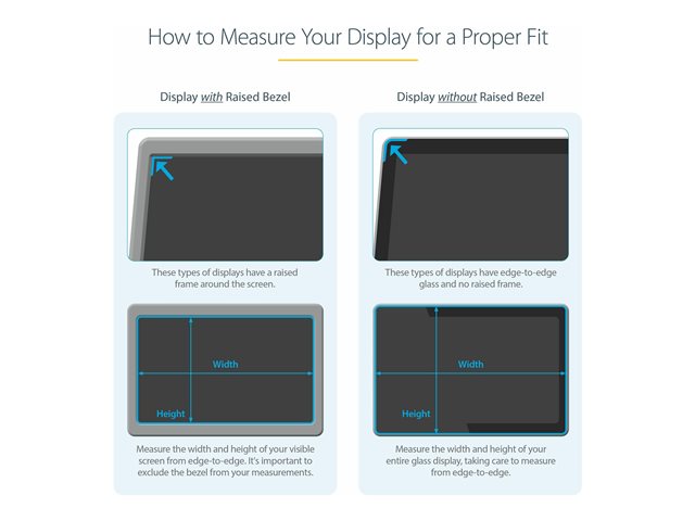 StarTech.com Monitor Privacy Screen for 19 inch PC Display, Computer Screen Security Filter, Blue Light Reducing Screen Protector Film, 16:10 Widescreen, Matte/Glossy, +/-30 Degree Viewing - Blue Light Filter - Display privacy filter - 2-way - removable - plug-in/adhesive - 19\" wide