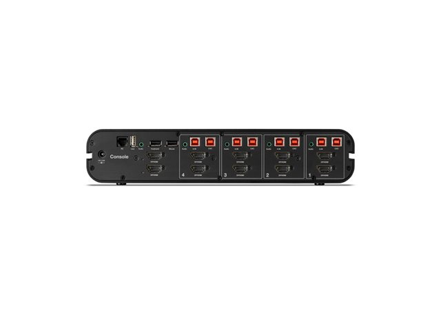 Belkin Universal Secure Dual-Head - 2nd Generation - KVM / audio switch - 4 x KVM / audio - 1 local user - desktop - TAA Compliant