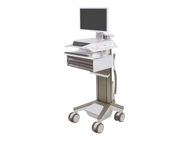 Ergotron CareFit Pro - Cart - Electric Lift - for LCD display / PC equipment - lockable - medical - white, warm grey - screen size: up to 27\" - 320 Wh - lithium iron phosphate - TAA Compliant