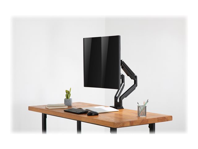 DUAL GAS SPRING MONITOR CLAMP MOUNT 15-32 2X 9 KG (MAX.) BLACK