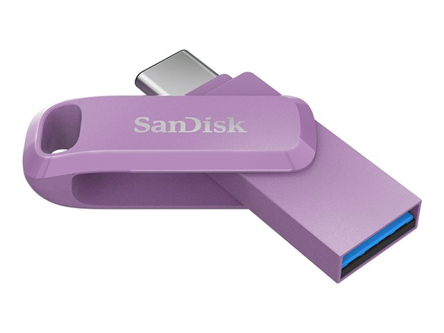 SanDisk Ultra Dual Drive Go - USB flash drive - 128 GB - USB 3.2 Gen 1 / USB-C - lavender