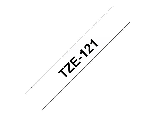 Brother TZe-121 - Standard adhesive - black on clear - Roll (0.9 cm x 8 m) 1 cassette(s) laminated tape - for Brother PT-D210, D600, H110, P-Touch PT-1005, 1880, E310, E800, P-Touch Cube Plus PT-P710