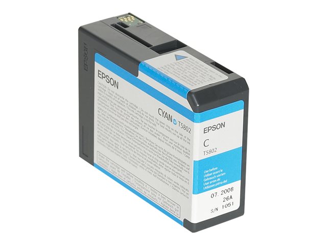 Epson T5802 - 80 ml - cyan - original - ink cartridge - for Stylus Pro 3800, Pro 3880