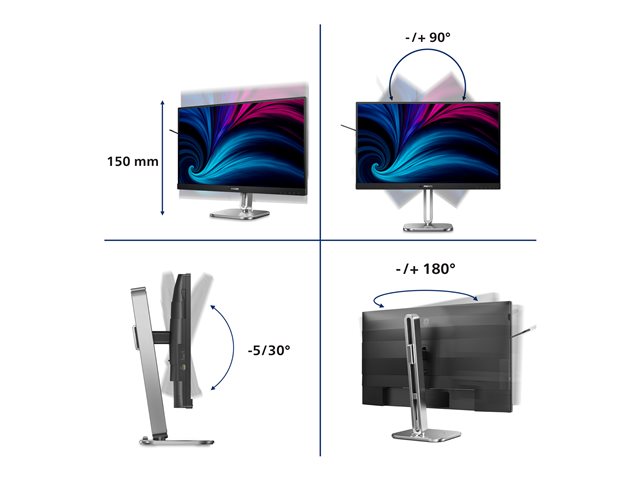 27' 16:9 IPS 120Hz 2560x1440 HAS 150mm   HDMI x 2x 1.4 DP x 1x 1.2