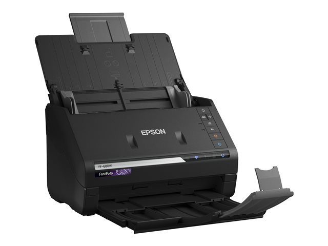 Epson FastFoto FF-680W - Document scanner - Contact Image Sensor (CIS) - Duplex - A4 - 600 dpi x 600 dpi - up to 45 ppm (mono) / up to 45 ppm (colour) - ADF (100 sheets) - USB 3.0, Wi-Fi(n)