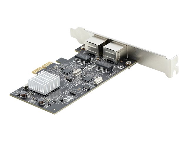 StarTech.com 2-Port 2.5Gbps NBASE-T PCIe Network Card, Intel I225-V, Dual-Port Computer Network Card, Multi-Gigabit NIC, PCI Express Server LAN Card, Desktop Ethernet Interface - Network adapter - PCIe 2.0 x2 low profile - 10M/100M/1G/2.5 Gigabit Ethernet x 2 - black