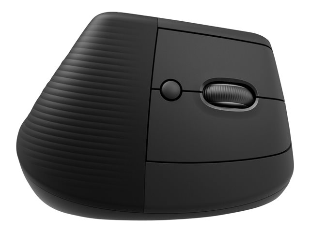 Logitech Lift for Business - Vertical mouse - ergonomic - left-handed - 6 buttons - wireless - Bluetooth, 2.4 GHz - Logitech Logi Bolt USB receiver - graphite