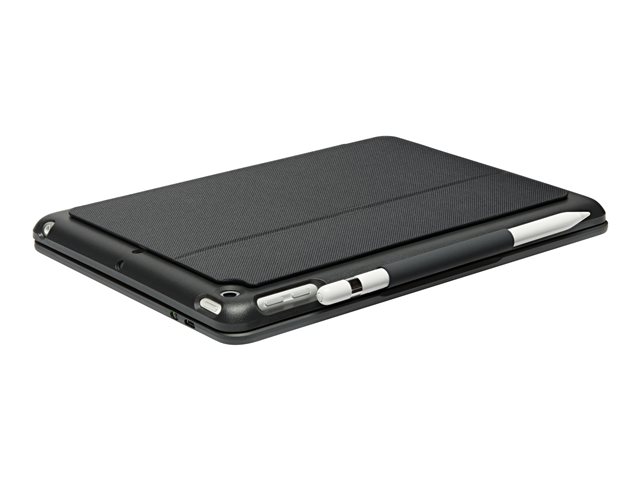Logitech Slim Combo - Keyboard and folio case - backlit - Bluetooth - French - black keyboard, black case - for Apple 9.7-inch iPad (5th generation, 6th generation)