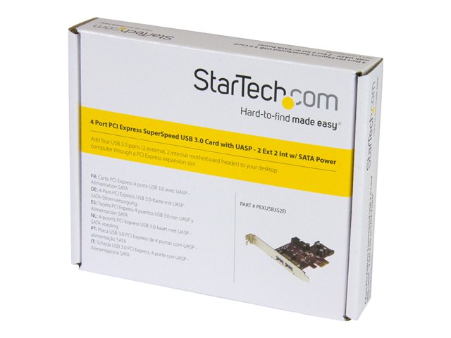 StarTech.com 4 Port PCI Express USB 3.0 Card - 2 Ext & 2 Int (IDC) - SATA Power - USB adapter - PCIe 2.0 low profile - USB 3.0 x 4 - for P/N: ST1030USBM, ST7300USBME
