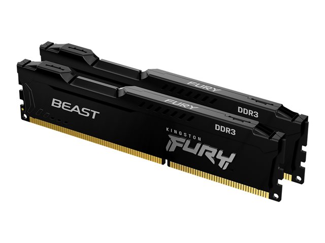 Kingston FURY Beast - DDR3 - kit - 8 GB: 2 x 4 GB - DIMM 240-pin - 1600 MHz / PC3-12800 - CL10 - 1.5 V - unbuffered - non-ECC - black