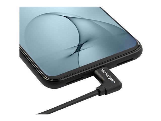 StarTech.com Right Angle USB-C Cable - 1m / 3 ft - Reversible - M/M - USB Type C Cable - USB-C Charge Cable - USB C to USB C Cable (USB2CC1MR) - USB cable - 24 pin USB-C (M) straight to 24 pin USB-C (M) right-angled - USB 2.0 - 1 m - black - for P/N: DKT30CHD