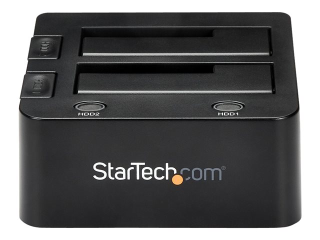 StarTech.com Dual-Bay USB 3.0 to SATA Hard Drive Docking Station, USB Hard Drive Dock, External 2.53.5 SATA IIIIII, SSDHDD Docking Station, Hot-Swap Hard Drive Bay - Top-Loading - Storage controller - 2.5\", 3.5\" - SATA 6Gb/s - USB 3.0 - black - for P/N: SVA12M5NA