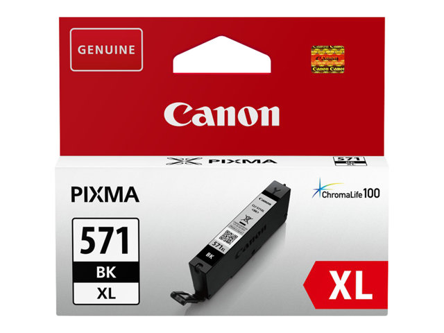 Canon CLI-571BK XL - 11 ml - High Yield - black - original - ink tank - for PIXMA TS5051, TS5053, TS5055, TS6050, TS6051, TS6052, TS8051, TS8052, TS9050, TS9055