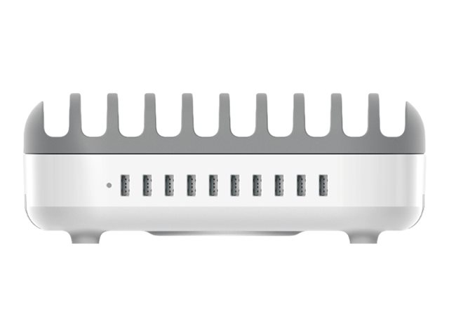 Compulocks 10 Ports USB Charging Dock Station With UK Plug - Charging station - 120 Watt - 2.4 A - 10 output connectors (USB) - United Kingdom