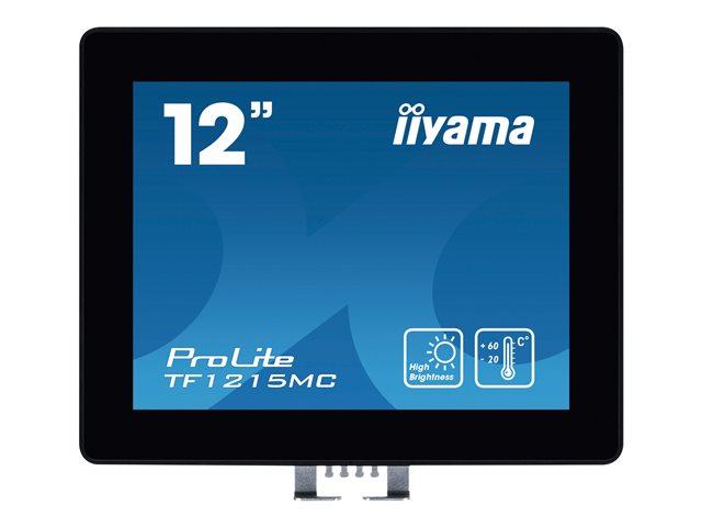 iiyama ProLite TF1215MC-B1 - LED monitor - 12.1\" - open frame - touchscreen - 1024 x 768 - IPS - 540 cd/m² - 1000:1 - 25 ms - HDMI, VGA, DisplayPort - black