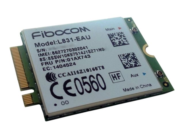Lenovo ThinkPad Fibocom XMM7160 Cat4 M.2 WWAN - Wireless cellular modem - 4G LTE - M.2 Card - 150 Mbps - for ThinkPad T25, T470, T570, X270