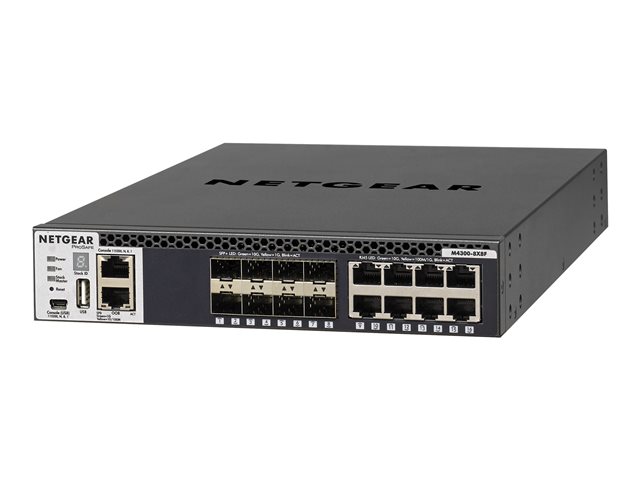 NETGEAR M4300-8X8F - Switch - L3 - Managed - 8 x 10/100/1000/10000 + 8 x 10 Gigabit SFP+ - front to back airflow - rack-mountable
