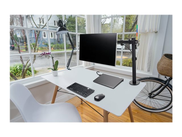 Kensington SmartFit Ergo Single Extended Monitor Arm - Mounting kit - adjustable arm - for Monitor - powder-coated steel - black - screen size: up to 34\" - desktop, C-clamp, grommet, desk-mountable