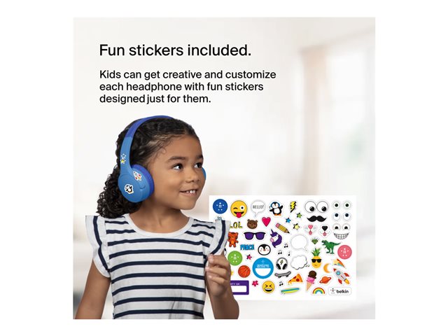 Belkin SoundForm Mini - Headphones with mic - on-ear - Bluetooth - wireless, wired - 3.5 mm jack - blue
