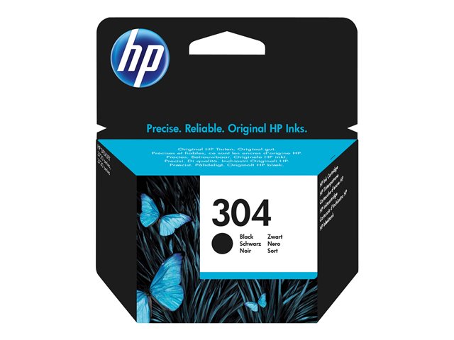 HP 304 - Black - original - blister - ink cartridge - for AMP 130, Deskjet 26XX, 37XX, ENVY 50XX