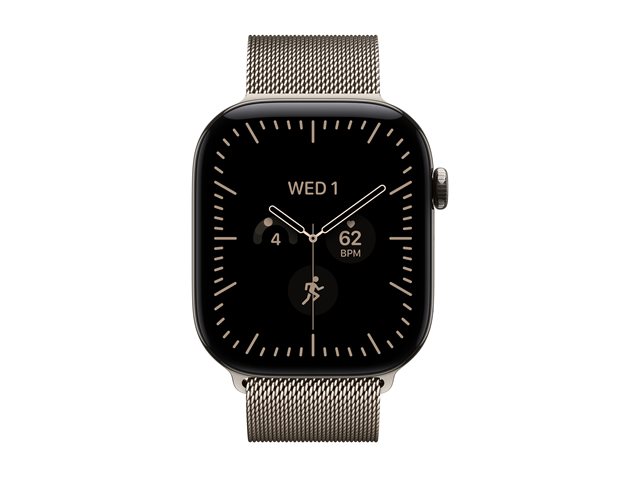 Apple Watch Series 12 GPS + Cellular 46mm Natural Titanium Case with Natural Milanese Loop - S/M