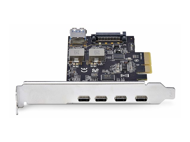 StarTech.com 5-Port USB PCIe Card, USB 3.2 10Gbps, PCI Express Card with 4x USB-C Ports, 1x USB-A Internal Port, USB PCIe Controller Card, Windows/macOS/Linux - USB adapter - PCIe 3.0 x4 - USB-C 3.2 Gen 1 x 4 + USB 3.2 Gen 1 x 1 - black