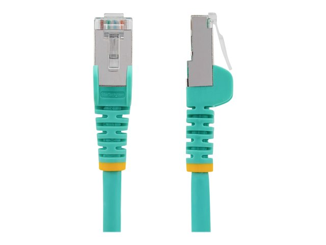 StarTech.com 1.5m CAT6a Ethernet Cable - Aqua - Low Smoke Zero Halogen (LSZH) - 10GbE 500MHz 100W PoE++ Snagless RJ-45 w/Strain Reliefs S/FTP Network Patch Cord - Patch cable - RJ-45 (M) to RJ-45 (M) - 1.5 m - S/FTP - CAT 6a - IEEE 802.3bt - snagless, stranded, molded, halogen-free - aqua