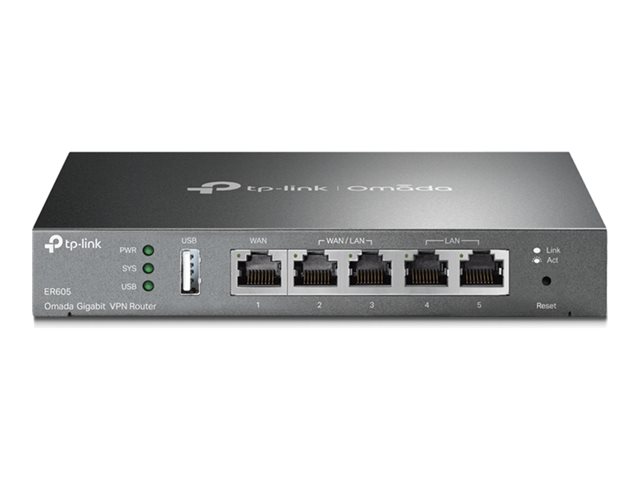 TP-Link Omada ER605 V2.8 - Router 4-port switch - 1GbE - WAN ports: 3 - wall-mountable