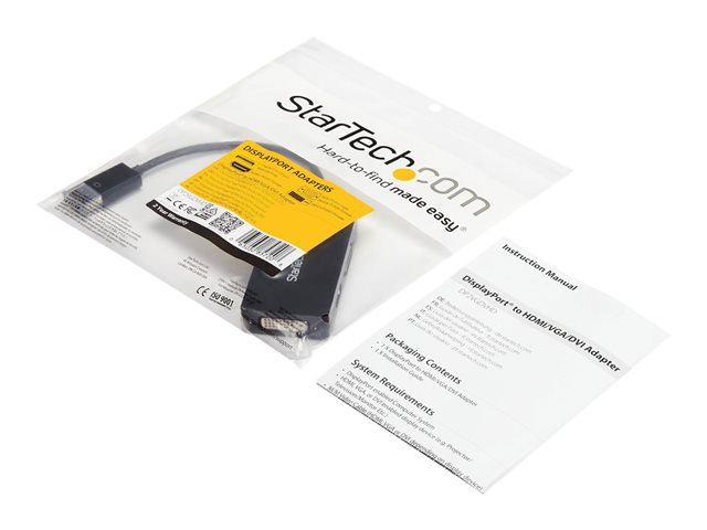 StarTech.com 3 in 1 DisplayPort Multi Video Adapter Converter - 1080p DP Laptop to HDMI VGA or DVI Monitor or Projector Display (DP2VGDVHD) - Adapter - DisplayPort male to HD-15 (VGA), DVI-D, HDMI female - 26.6 m - black - active, 1920 x 1200 (WUXGA) support