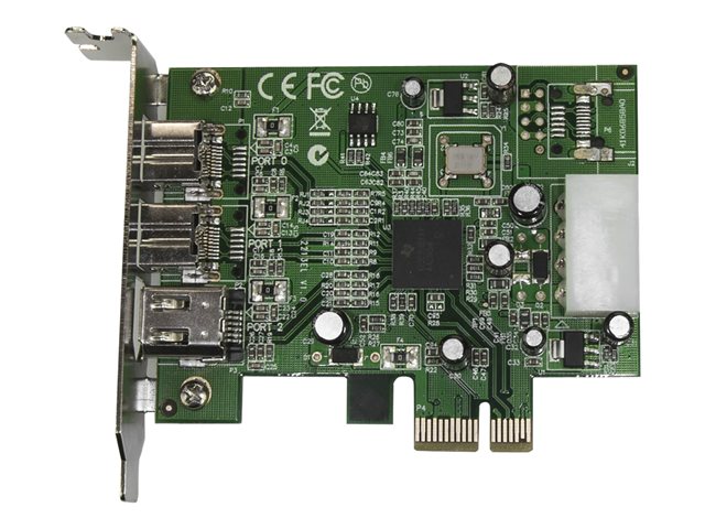 StarTech.com 3 Port 2b 1a Low Profile 1394 PCI Express FireWire Card Adapter - FireWire adapter - PCIe low profile - FireWire 800 - 2 ports + 1 x FireWire