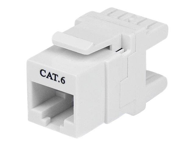 StarTech.com 180 Degree Cat 6 Keystone Jack - RJ45 Ethernet Cat6 Wall Jack White - 110 Type - Keystone Jack 180 Degree 110 UTP (C6KEY110SWH) - Keystone jack - CAT 6 - RJ-45 - white - for P/N: WIRC6CMPBLU