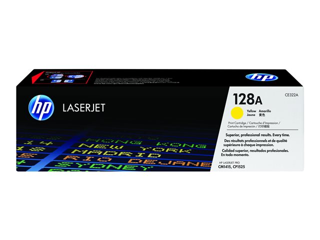 HP 128A - Yellow - original - LaserJet - toner cartridge (CE322A) - for Color LaserJet Pro CP1525n, CP1525nw, LaserJet Pro CM1415fn, CM1415fnw