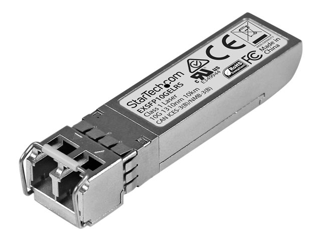 StarTech.com Juniper EX-SFP-10GE-LR Compatible SFP+ Module, 10GBASE-LR, 10GbE Single Mode (SMF) Fiber SMF Optic Transceiver, 10GE Gigabit Ethernet SFP+, LC Connector, 10km, 1310nm, DDM - Lifetime Warranty (EXSFP10GELRS) - SFP+ transceiver module (equivalent to: Juniper EX-SFP-10GE-LR) - 10GbE - 10GBase-LR - LC single-mode - up to 10 km - 1310 nm
