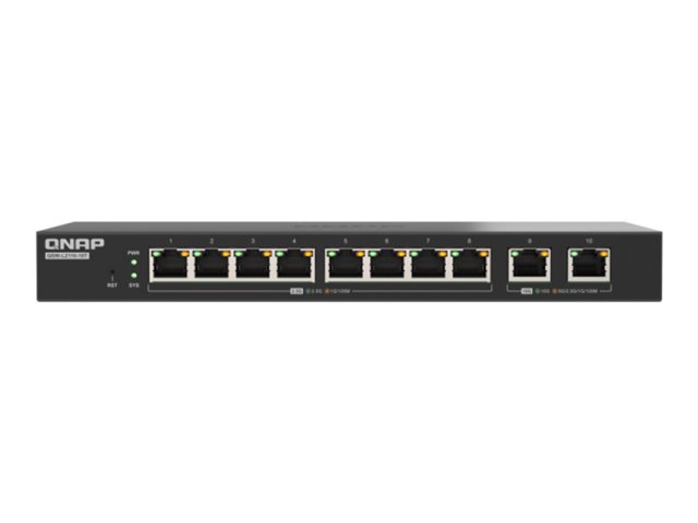 QNAP QSW-L2110-10T - Switch - Managed - 8 x 2.5GBase-T + 2 x 10 Gigabit Ethernet - desktop