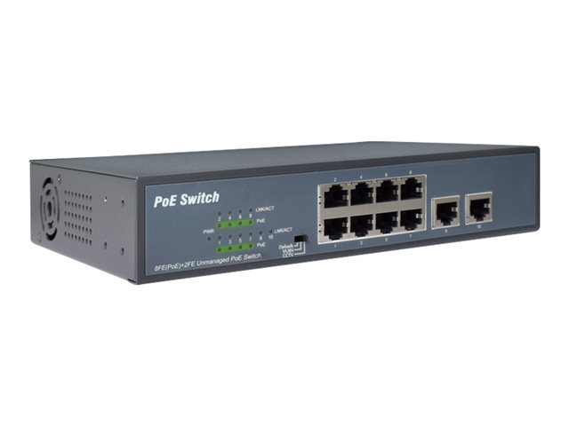 Fast Ethernet PoE Switch 8-port PoE + 2-
