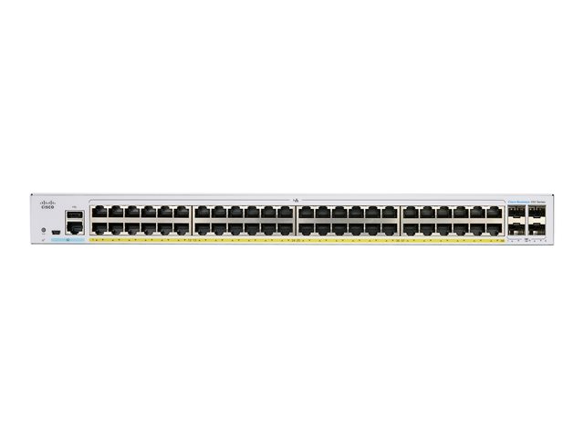 Cisco Business 350 Series CBS350-48FP-4G - Switch - L3 - Managed - 48 x 10/100/1000 (PoE+) + 4 x Gigabit SFP - rack-mountable - PoE+ (740 W)
