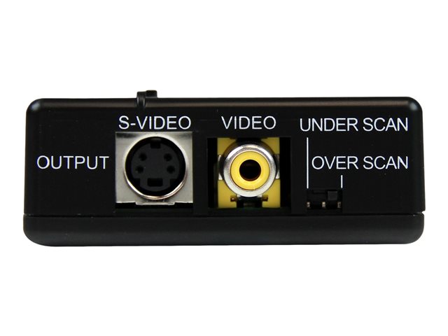 StarTech.com High Resolution VGA to Composite (RCA) or S-Video Converter - PC to TV Video Adapter - 1600x1200 RGB to TV (VGA2VID) - Video converter - VGA - composite video, S-video - black