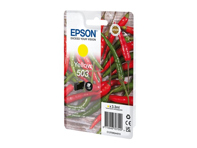 Epson 503 - 3.3 ml - yellow - original - blister with RF/acoustic alarm - ink cartridge - for Expression Home XP-5200, XP-5205, WorkForce WF-2960DWF, WF-2965DWF