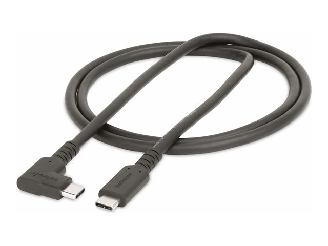 StarTech.com 3ft (1m) Rugged Right Angle USB-C Cable, USB 10 Gbps, USB C to C Data Transfer Cable, 4K 60Hz DP Alt Mode, 100W Power Delivery - 90 Degree USB-C Cable (RUSB31CC1MBR) - USB cable - 24 pin USB-C (M) straight to 24 pin USB-C (M) right-angle